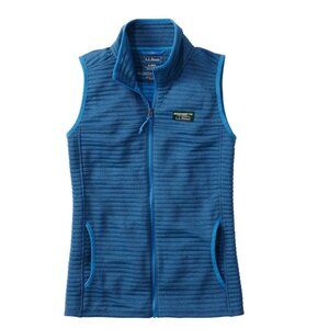 LL Bean Womens Blue Air Light Vest Puffy Ribbed Full-Zip Running Hiking XS S